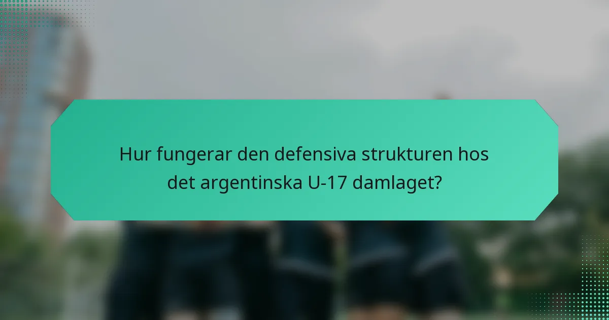 Hur fungerar den defensiva strukturen hos det argentinska U-17 damlaget?