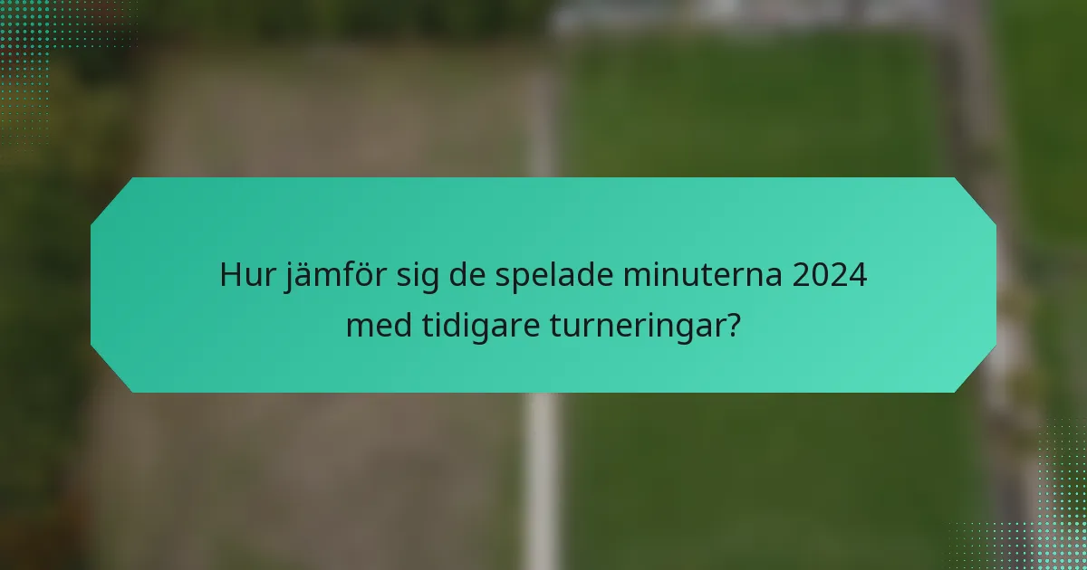 Hur jämför sig de spelade minuterna 2024 med tidigare turneringar?