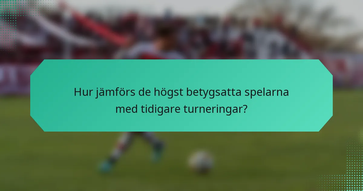 Hur jämförs de högst betygsatta spelarna med tidigare turneringar?