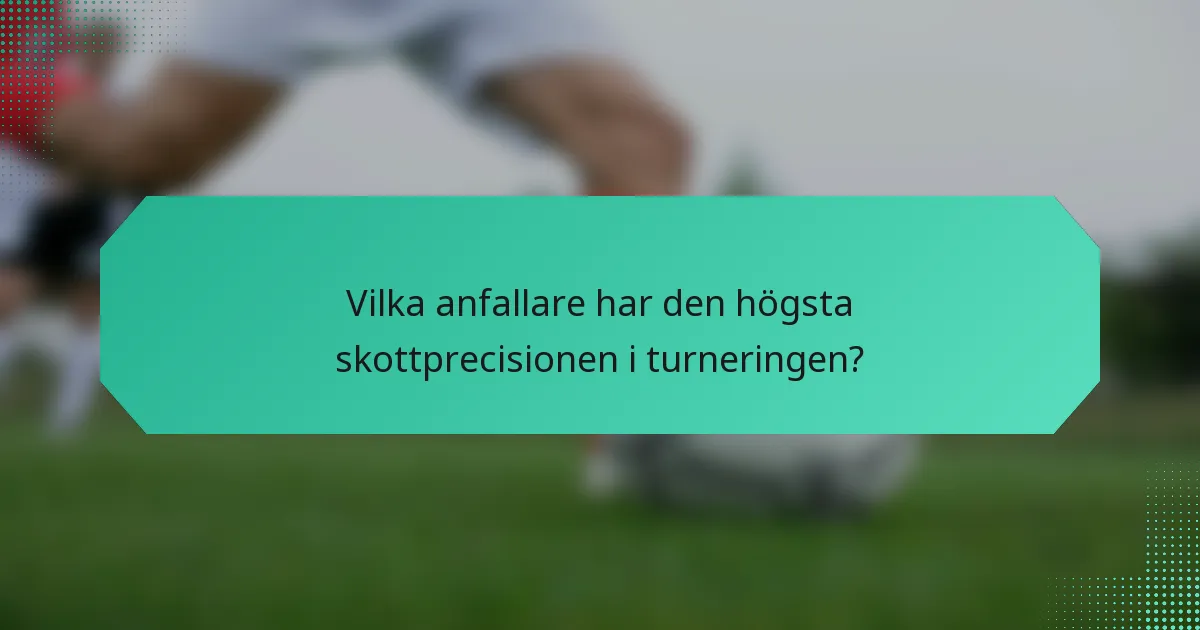 Vilka anfallare har den högsta skottprecisionen i turneringen?
